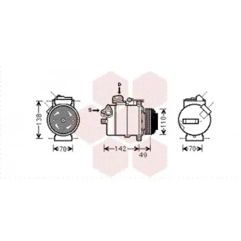 Compresseur, climatisation VAN WEZEL 0600K389