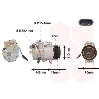 Compresseur, climatisation VAN WEZEL 0600K411