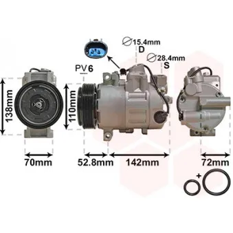Compresseur, climatisation VAN WEZEL 0600K415