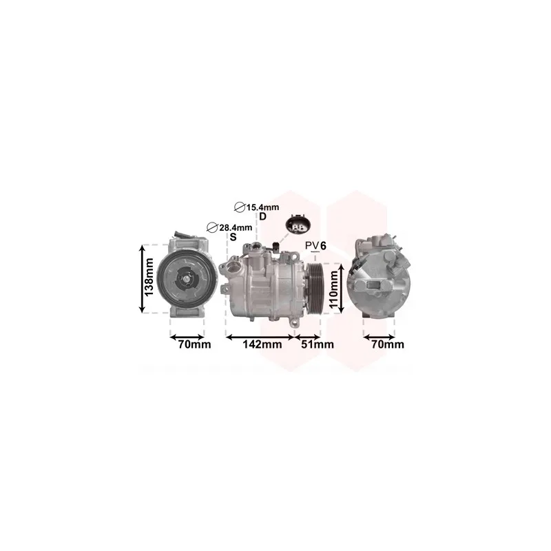 Compresseur, climatisation VAN WEZEL 0600K417