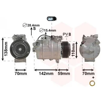 Compresseur, climatisation VAN WEZEL 0600K418