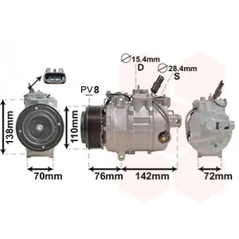 Compresseur, climatisation VAN WEZEL 0600K419