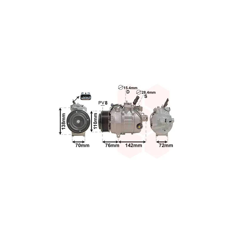 Compresseur, climatisation VAN WEZEL 0600K419
