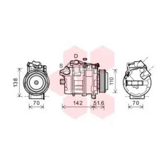Compresseur, climatisation VAN WEZEL 0600K427