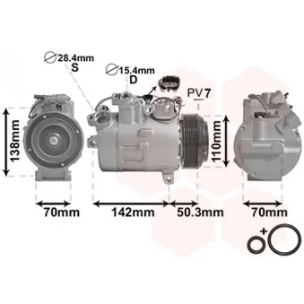 Compresseur, climatisation VAN WEZEL 0600K428