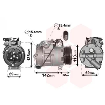 Compresseur, climatisation VAN WEZEL 0600K442