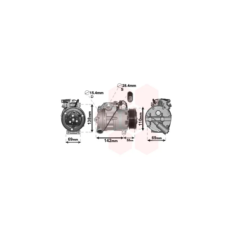 Compresseur, climatisation VAN WEZEL 0600K442