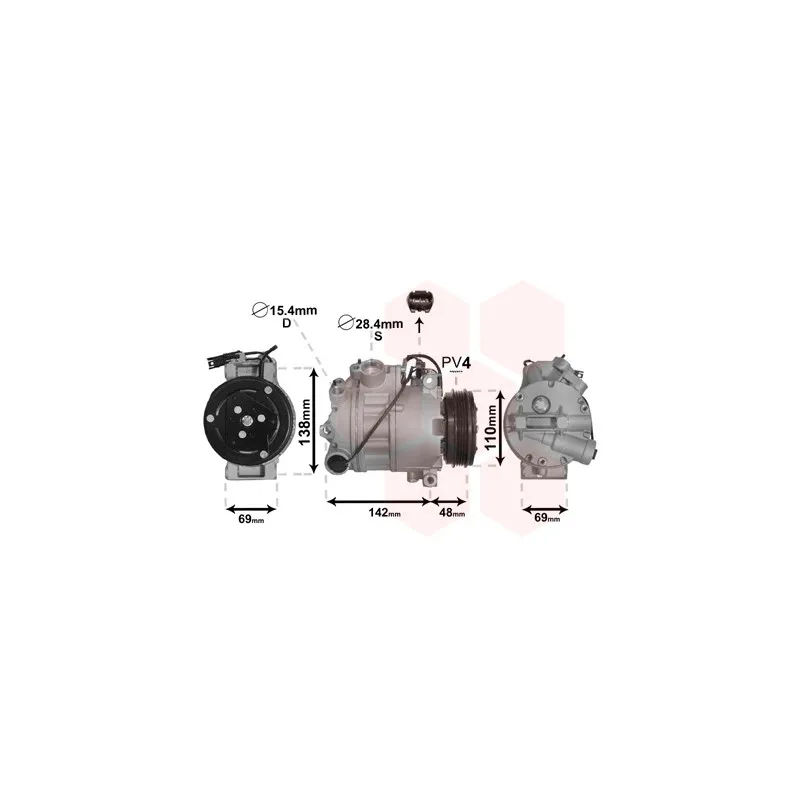 Compresseur, climatisation VAN WEZEL 0600K443