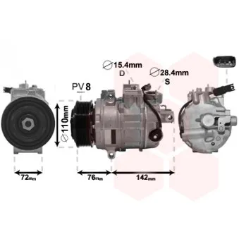 Compresseur, climatisation VAN WEZEL 0600K486