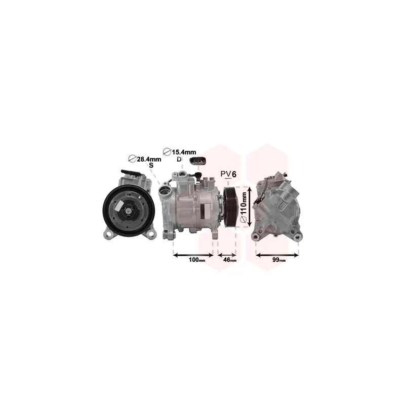 Compresseur, climatisation VAN WEZEL 0600K489