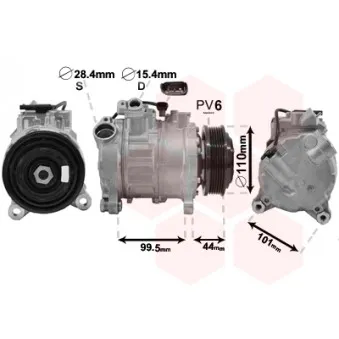 Compresseur, climatisation VAN WEZEL 0600K492