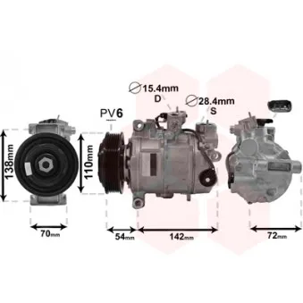 Compresseur, climatisation VAN WEZEL 0600K495