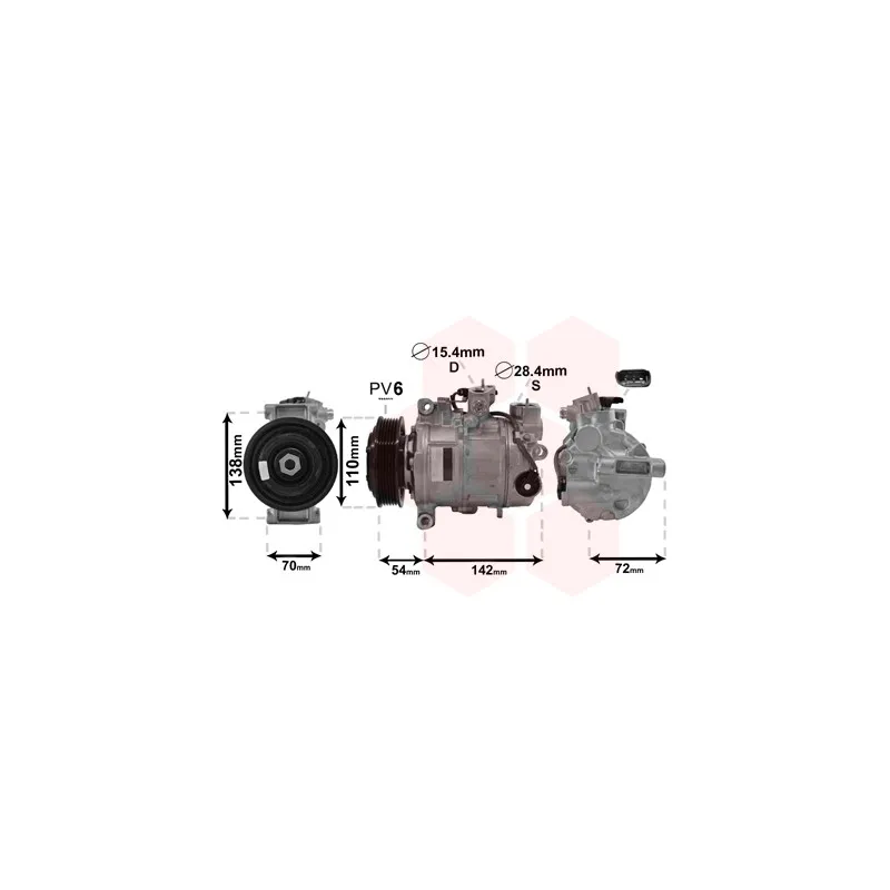 Compresseur, climatisation VAN WEZEL 0600K495