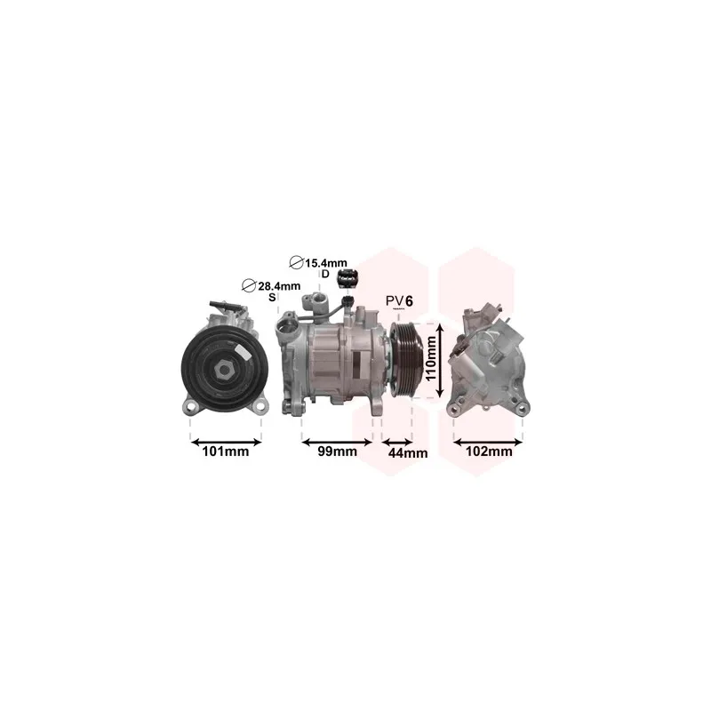 Compresseur, climatisation VAN WEZEL 0600K498