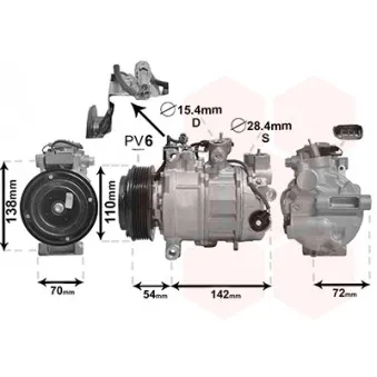 Compresseur, climatisation VAN WEZEL 0600K551