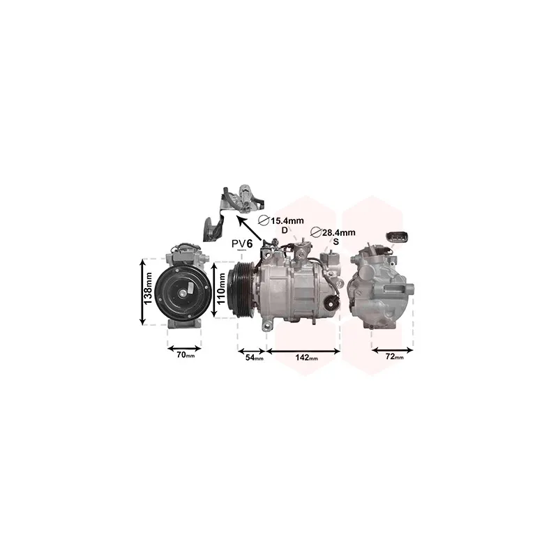 Compresseur, climatisation VAN WEZEL 0600K551