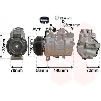 Compresseur, climatisation VAN WEZEL 0600K552