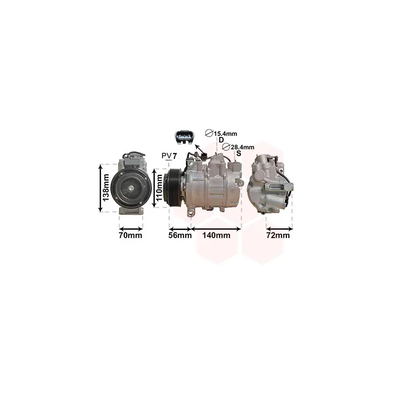 Compresseur, climatisation VAN WEZEL 0600K552