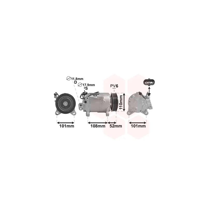 Compresseur, climatisation VAN WEZEL 0600K566