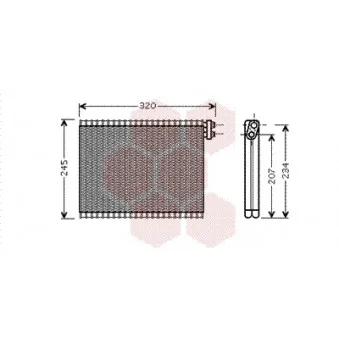 Évaporateur climatisation VAN WEZEL 0600V339