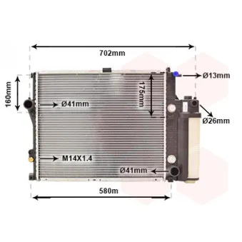 Radiateur, refroidissement du moteur VAN WEZEL 06012711