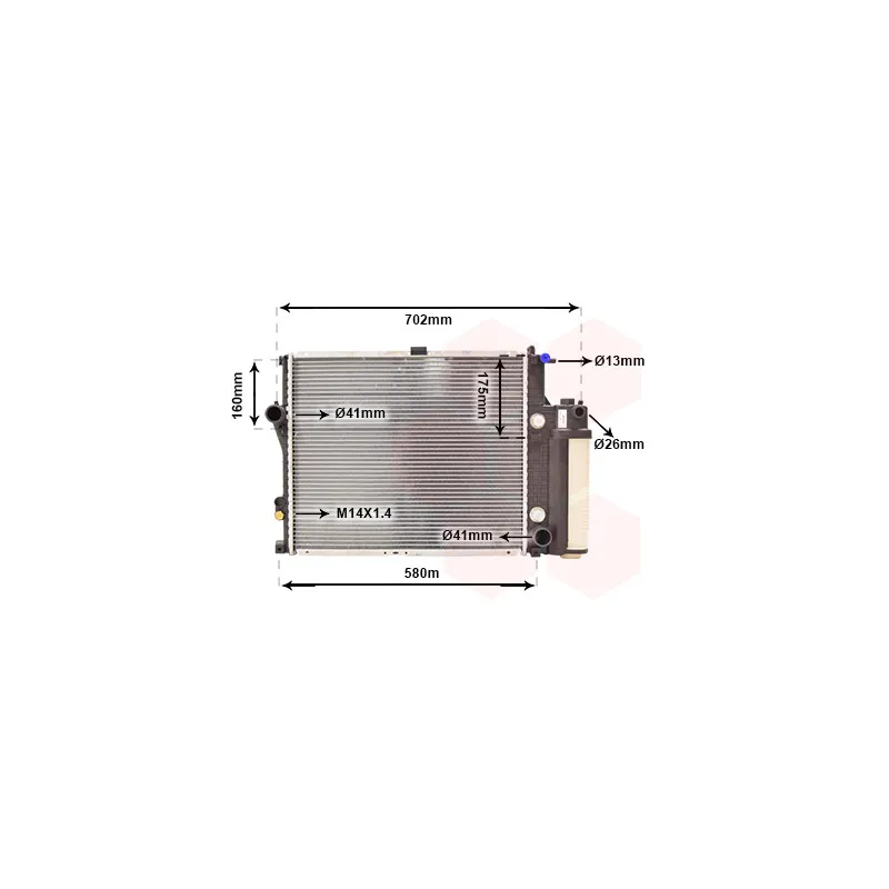 Radiateur, refroidissement du moteur VAN WEZEL 06012711