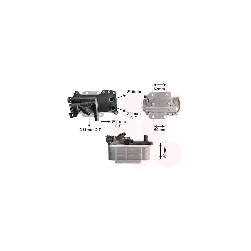 Radiateur d'huile de boîte automatique VAN WEZEL 06013709