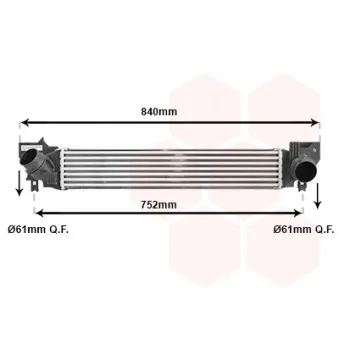 Intercooler, échangeur VAN WEZEL 06014700