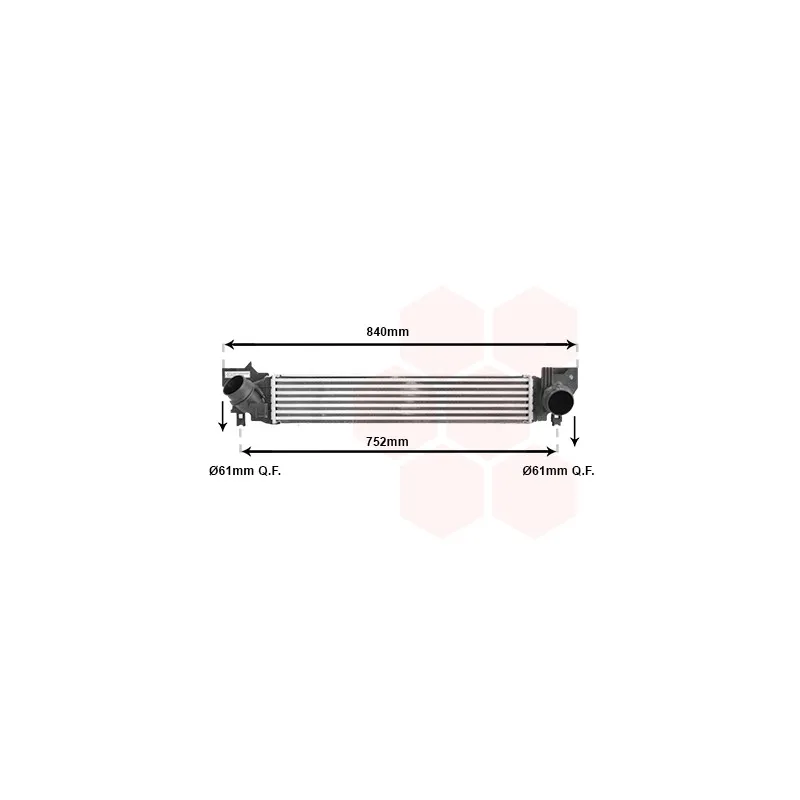 Intercooler, échangeur VAN WEZEL 06014700