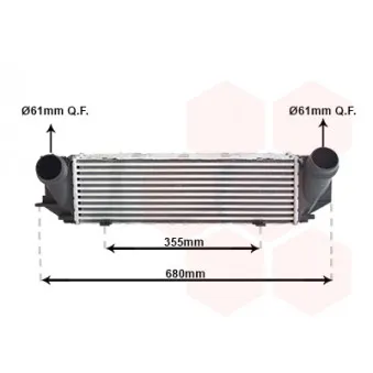 Intercooler, échangeur VAN WEZEL 06014705
