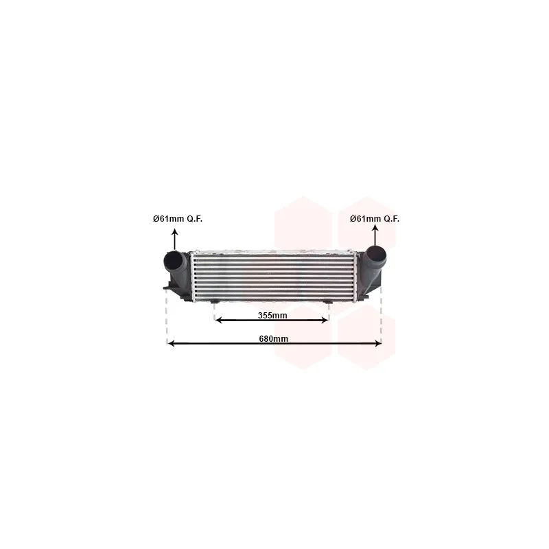 Intercooler, échangeur VAN WEZEL 06014705