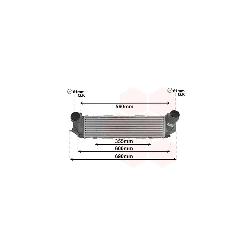 Intercooler, échangeur VAN WEZEL 06014711