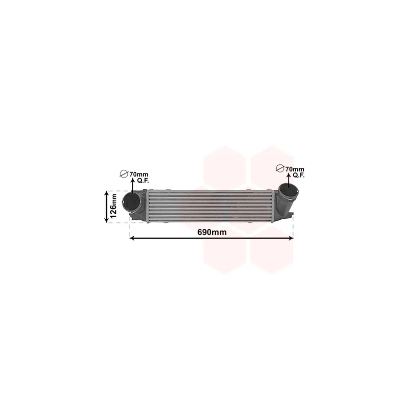Intercooler, échangeur VAN WEZEL 06014712
