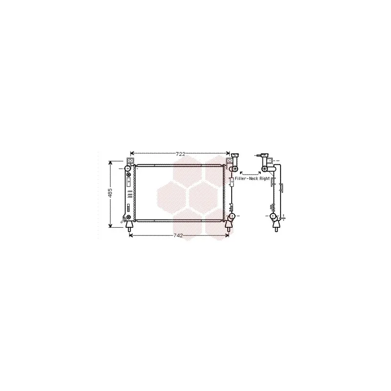 Radiateur, refroidissement du moteur VAN WEZEL 07002027