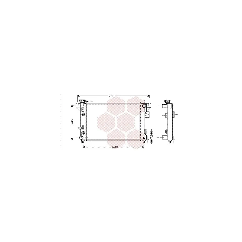 Radiateur, refroidissement du moteur VAN WEZEL 07002032