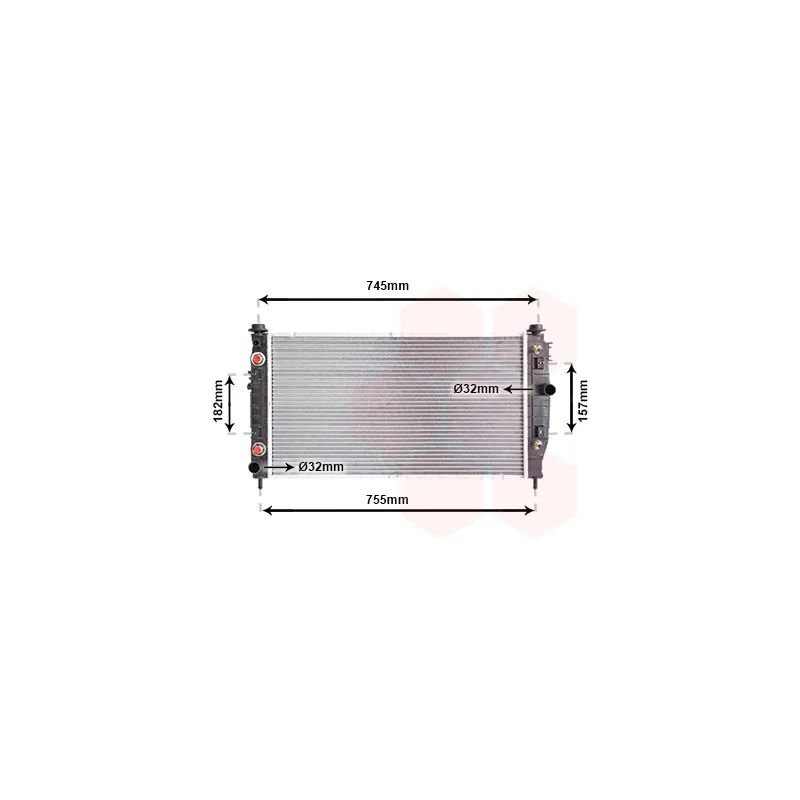 Radiateur, refroidissement du moteur VAN WEZEL 07002054