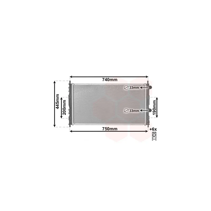 Radiateur, refroidissement du moteur VAN WEZEL 07002076