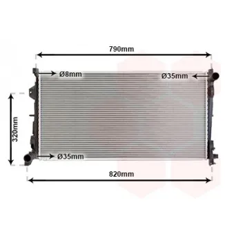 Radiateur, refroidissement du moteur VAN WEZEL 07002092