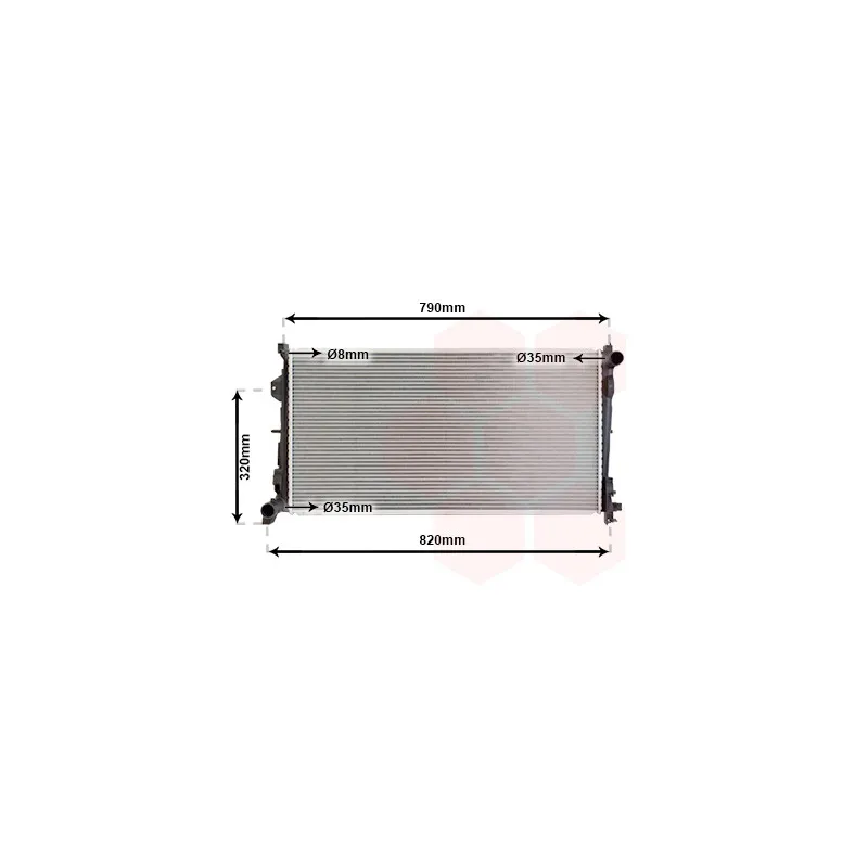 Radiateur, refroidissement du moteur VAN WEZEL 07002092