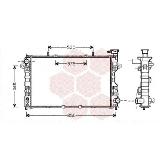 Radiateur, refroidissement du moteur VAN WEZEL 07002107