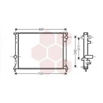 Radiateur, refroidissement du moteur VAN WEZEL 07002116