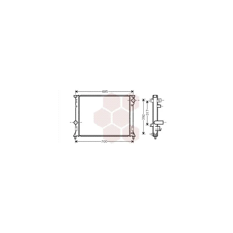 Radiateur, refroidissement du moteur VAN WEZEL 07002116