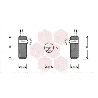 Filtre déshydratant, climatisation VAN WEZEL 0700D052