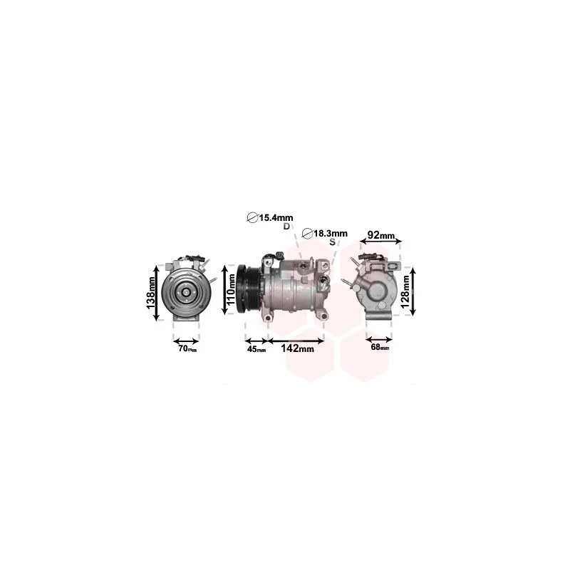 Compresseur, climatisation VAN WEZEL 0700K128