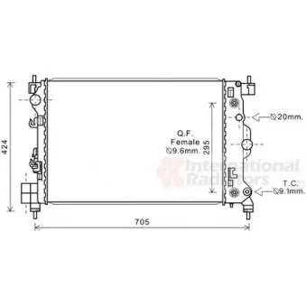 Radiateur, refroidissement du moteur VAN WEZEL 08002044