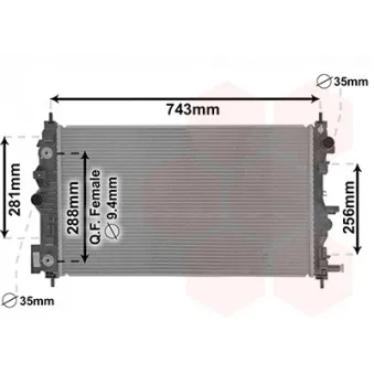 Radiateur, refroidissement du moteur VAN WEZEL 08002046