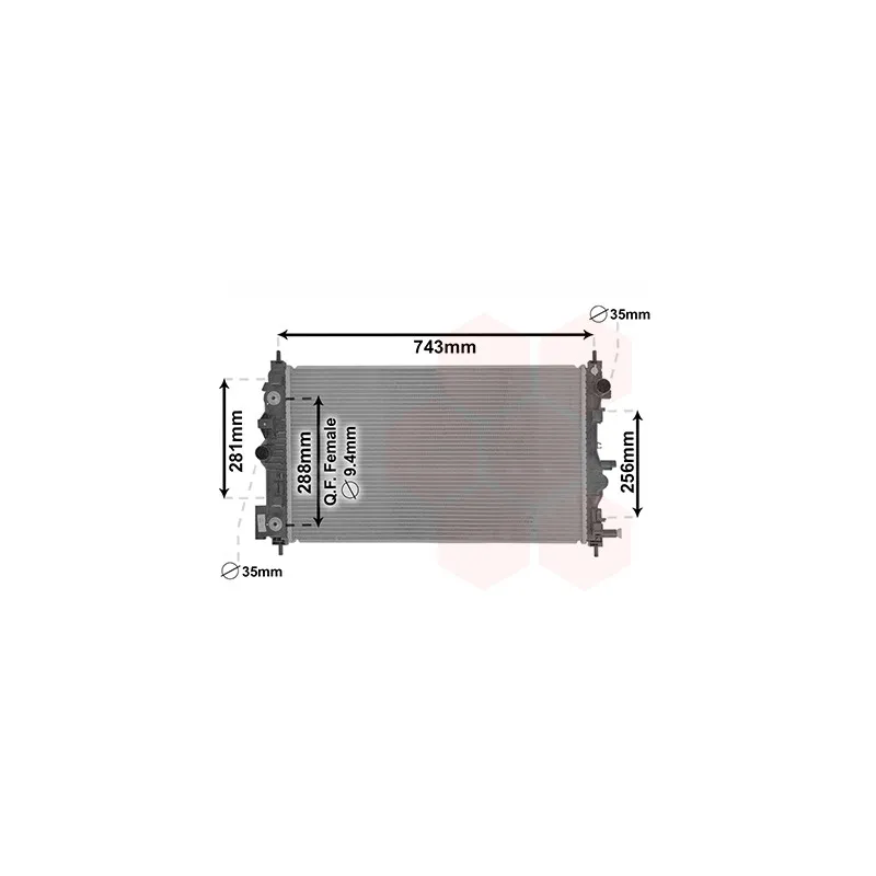 Radiateur, refroidissement du moteur VAN WEZEL 08002046