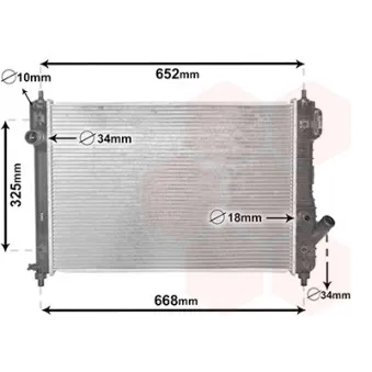 Radiateur, refroidissement du moteur VAN WEZEL 08002049