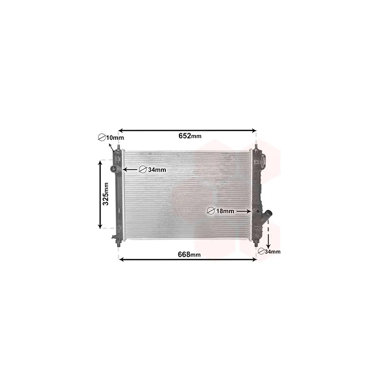 Radiateur, refroidissement du moteur VAN WEZEL 08002049