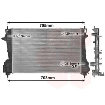 Radiateur, refroidissement du moteur VAN WEZEL 08002060